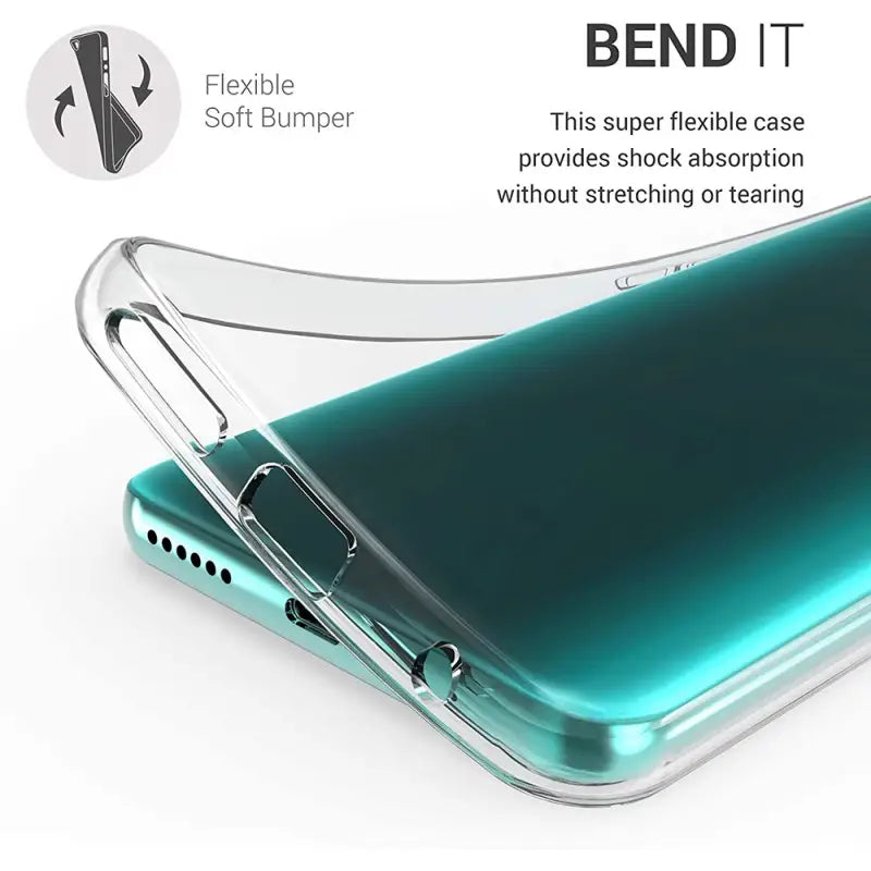 the back of a green samsung phone case