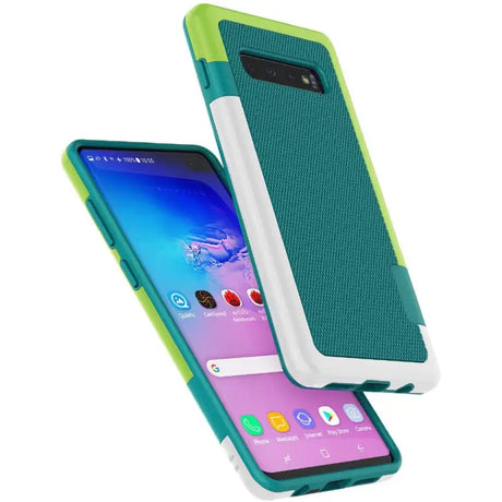 the back of a green samsung s9 phone case