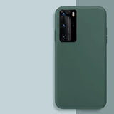 The back of a green samsung phone