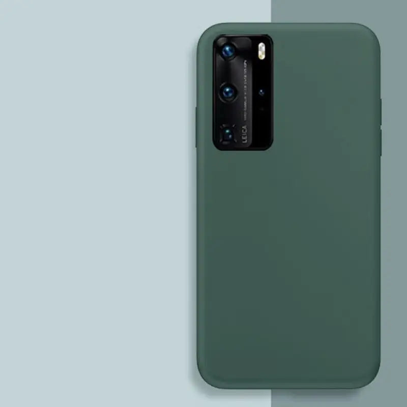 The back of a green samsung phone