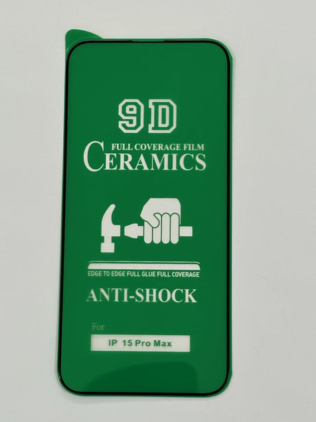 Green screen protector for an IP 15 Pro Max.