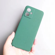 Green silicone phone case with camera cutouts