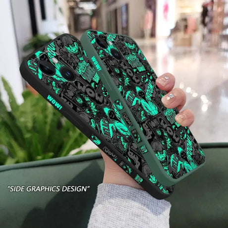 The green skull phone case