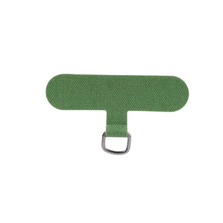 a green strap with a metal hook