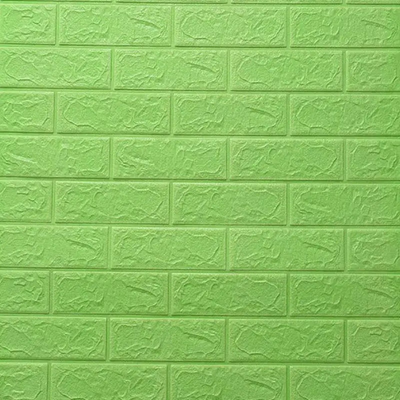 a green brick wall with a white background