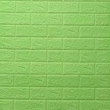 a green brick wall with a white background