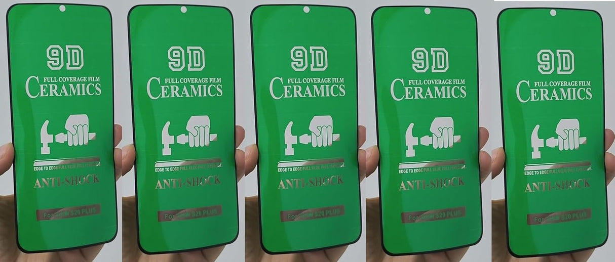 Green-tinted ceramic screen protectors.
