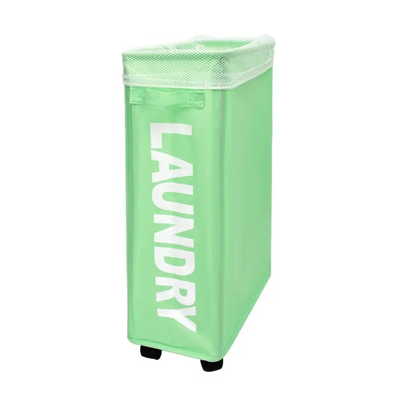 the green laundry bin is shown with the word laundry on it