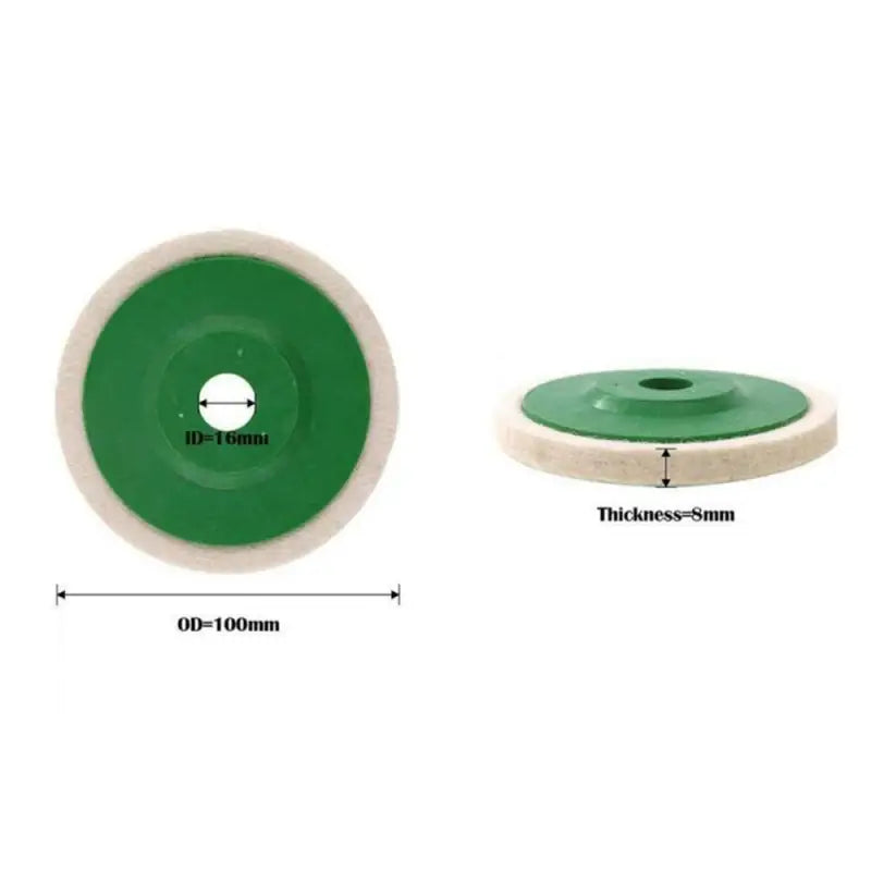 a green wheel with a white wheel on the side