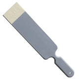 a grey paint brush with a wooden handle
