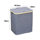 the product is shown with measurements of the fabric storage box