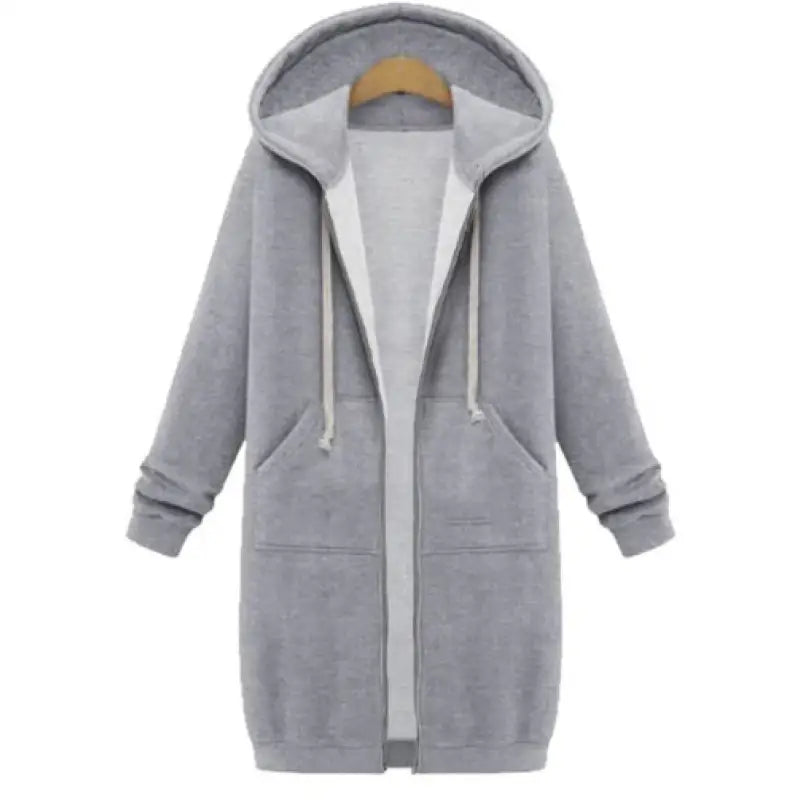 a gray hoodedie jacket with a white hoodie