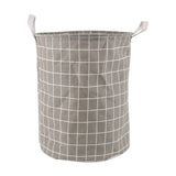 the grey grid laundry basket