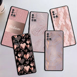 the pink and gold hearts phone case