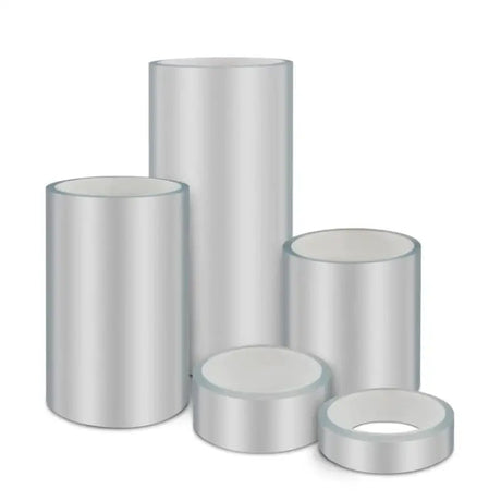 a set of three cylinder cylinders with a white background