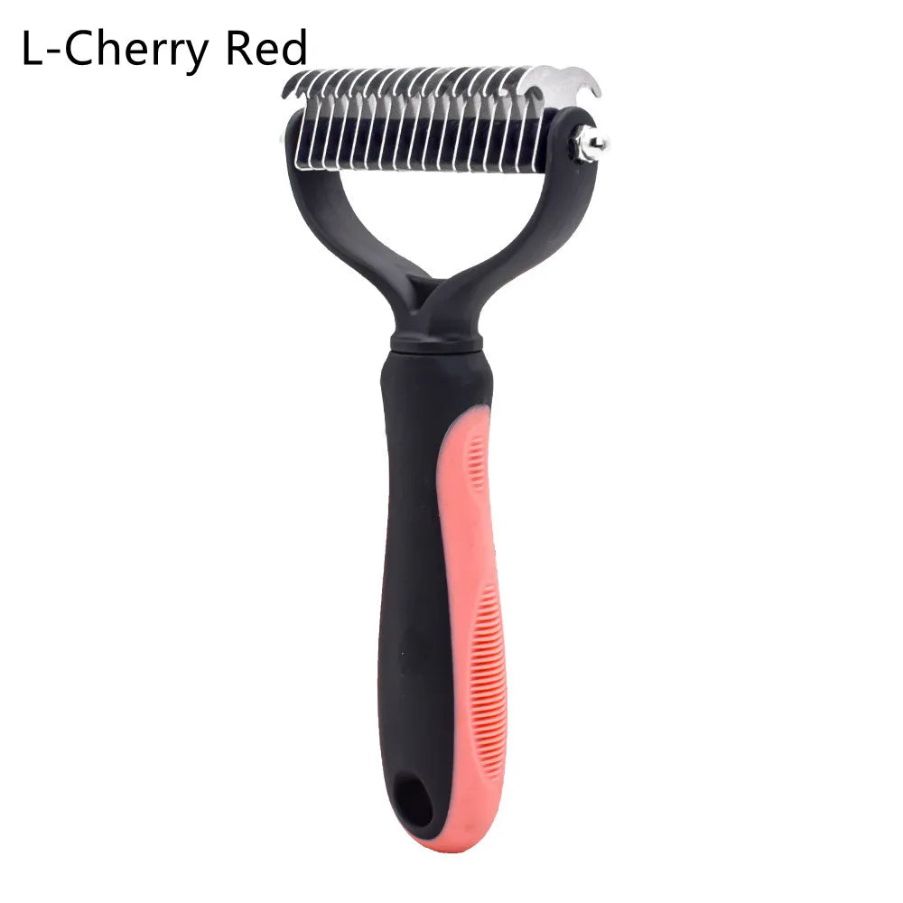 a hair clipper with a pink handle