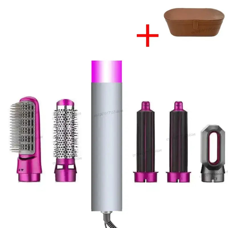 a hair dryer and a brush attachment