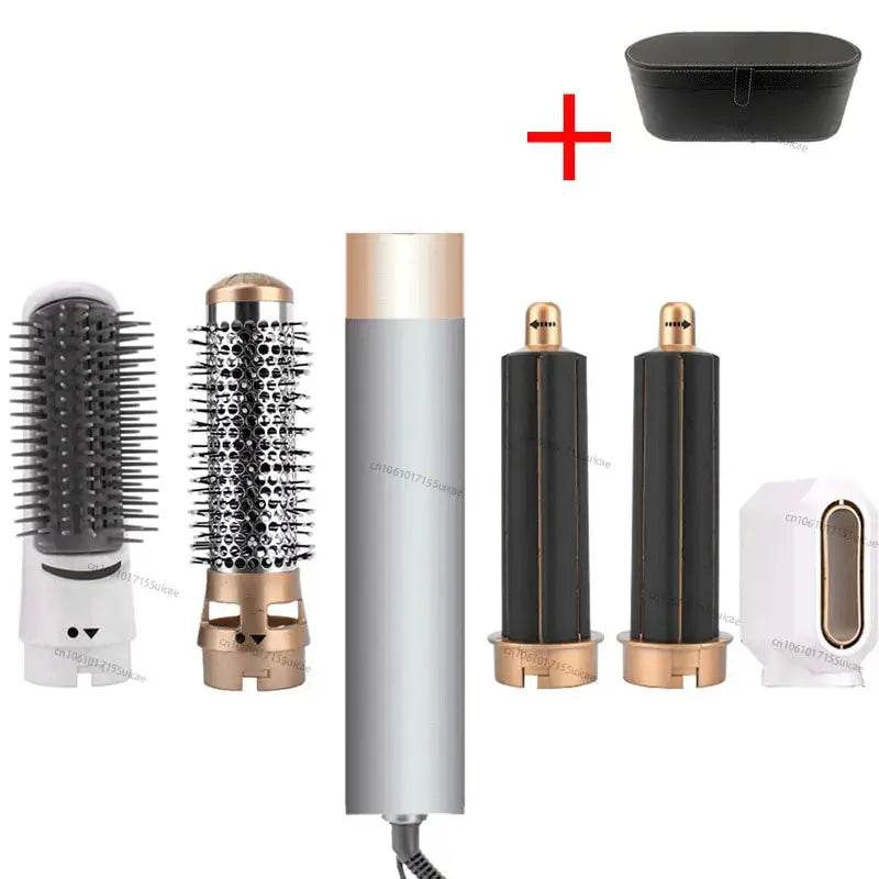 the hair dryer and brush attachments