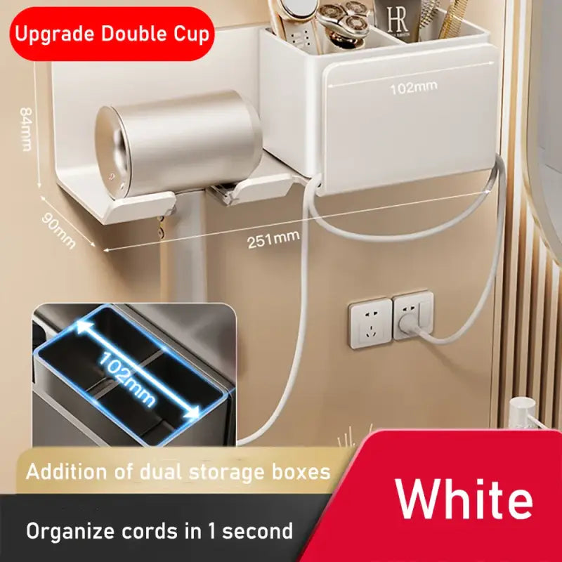 a white wall mounted charger with a usb cable