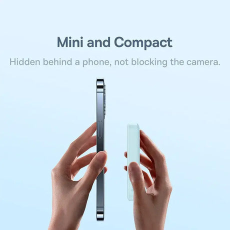 A hand holding a cell phone with the text mind compact