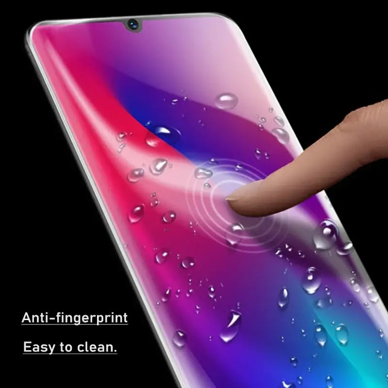 a hand touching an iphone with water droplets on it