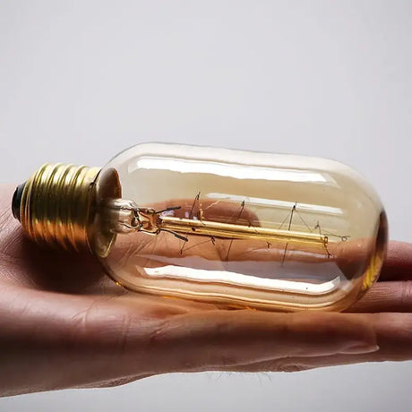 A hand holding a light bulb with a small insect inside