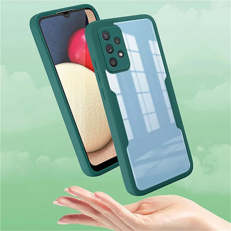 a hand holding a phone case with a piece of fruit in it