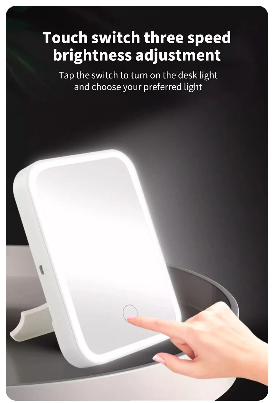 a hand holding a phone with a light on it