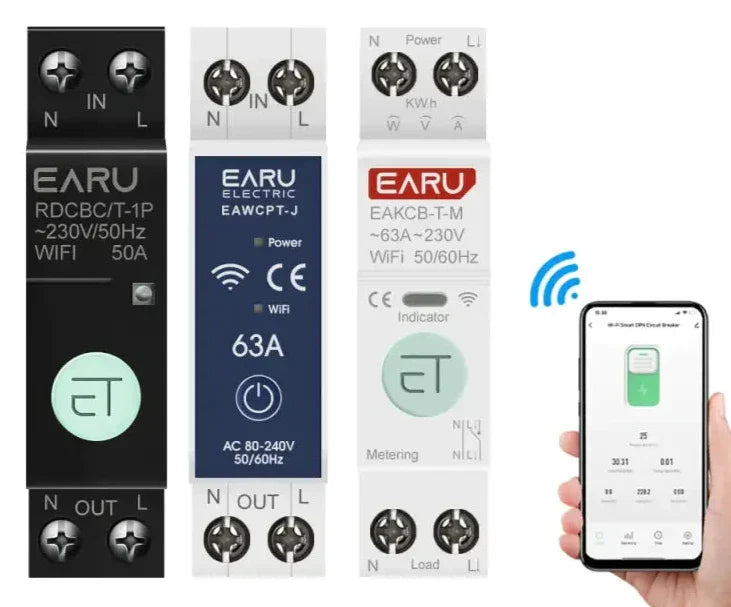A hand holding a smart phone with an ear electric app