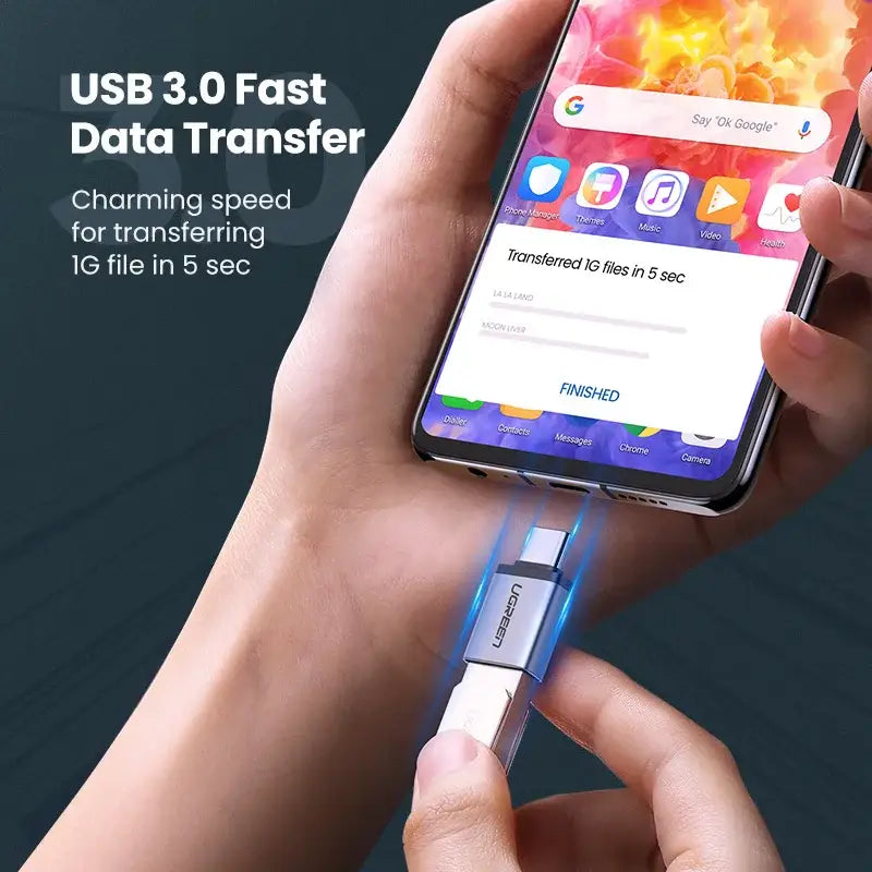 a hand holding a usb device with the text usb 3 fast charging