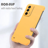 a hand holding a yellow iphone case