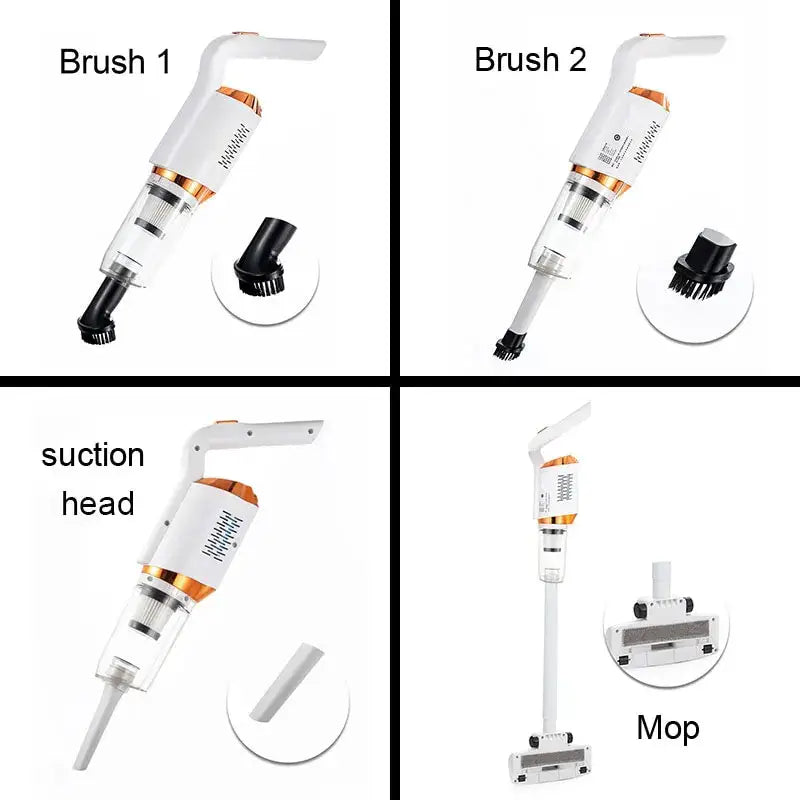 four different views of the brush and brush attachment