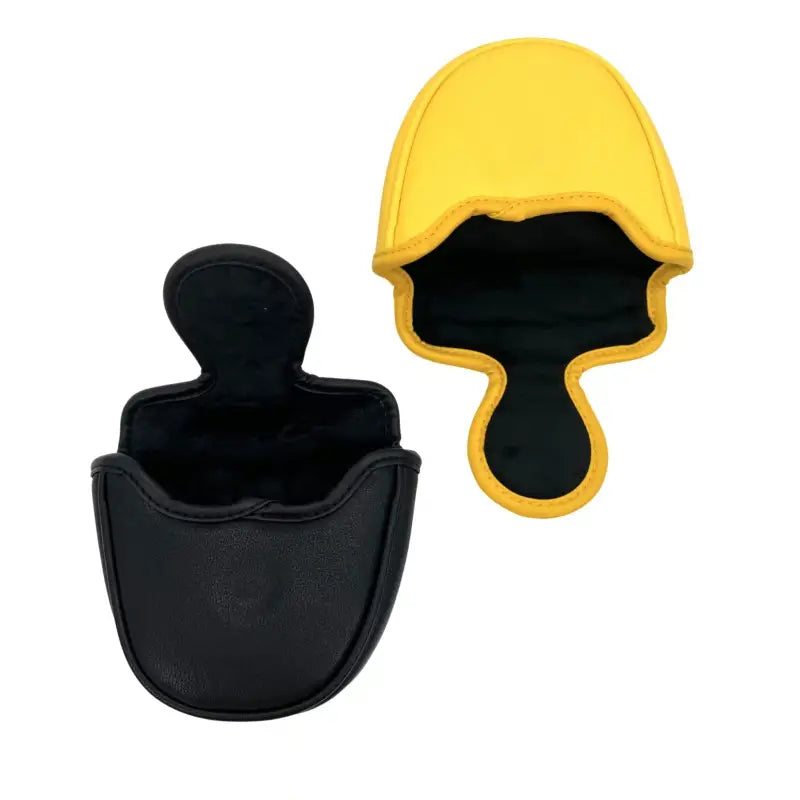 yellow and black ear muffs with a black case
