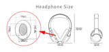 Headphone size diagram.