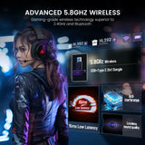 Gaming headset with advanced 5.8GHz wireless technology, featuring low latency and superior connectivity.