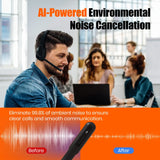 Headset with AI-powered environmental noise cancellation technology for clear communication.