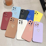 a group of iphone cases with heart design
