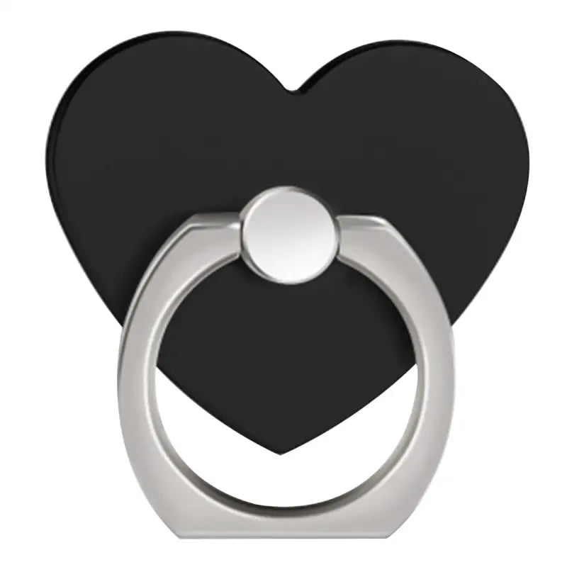 a heart shaped ring with a black heart on it