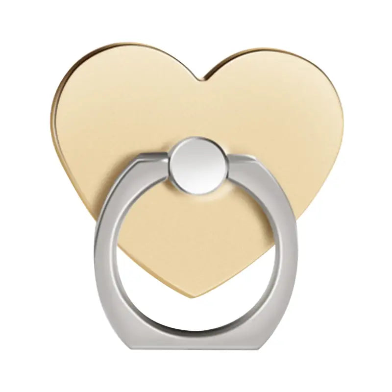 a heart shaped ring with a gold heart on it