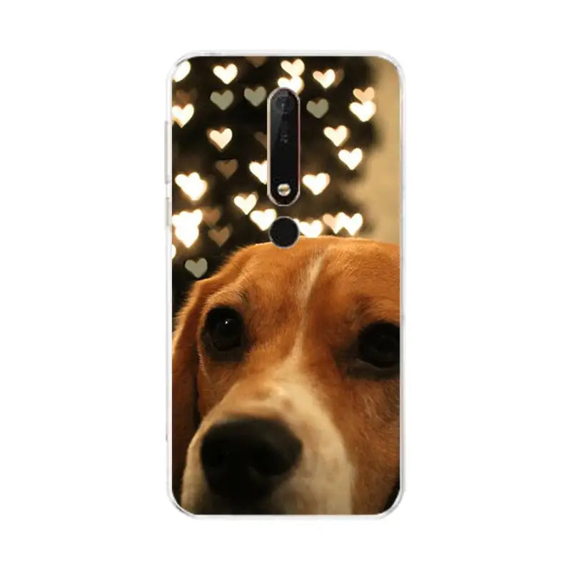 a dog with hearts on it’s back cover for vivo vivo