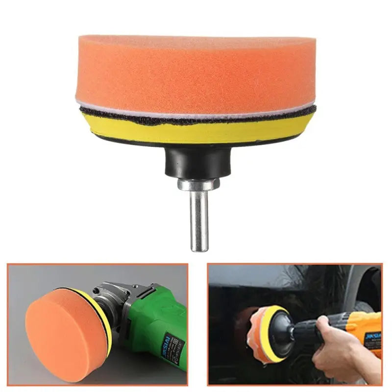 a hand held polisher with a sponge on it