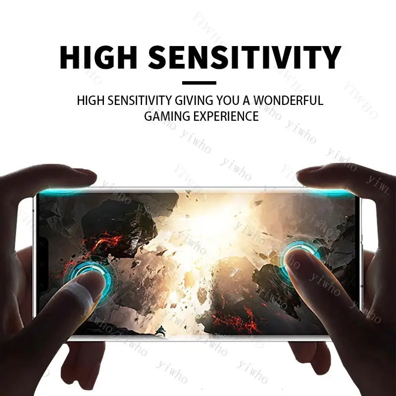 a person holding a phone with the text high sensitivity