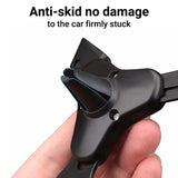 a hand holding a black knife with the words anti - n damage to the right side