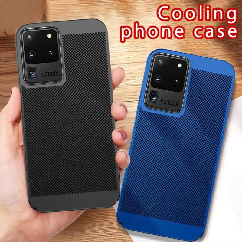 a person holding a cell case with a blue cover