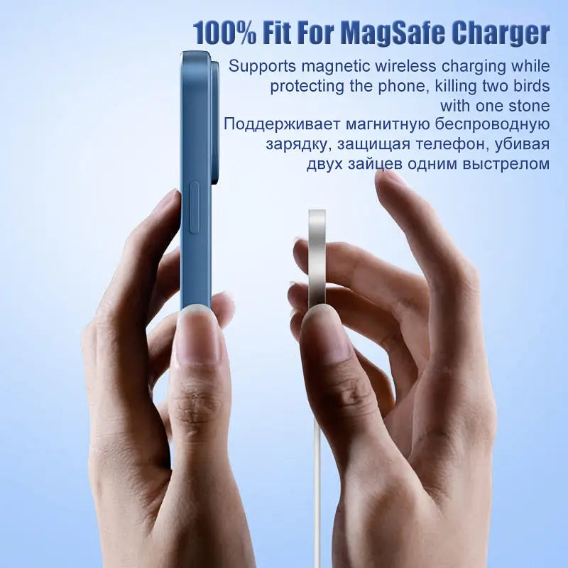 a hand holding a cell phone with the text 10 % off for magic charge