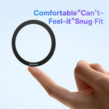 a hand holding a circular object with the words comfortable can’t