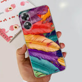 a hand holding a phone case with colorful feathers