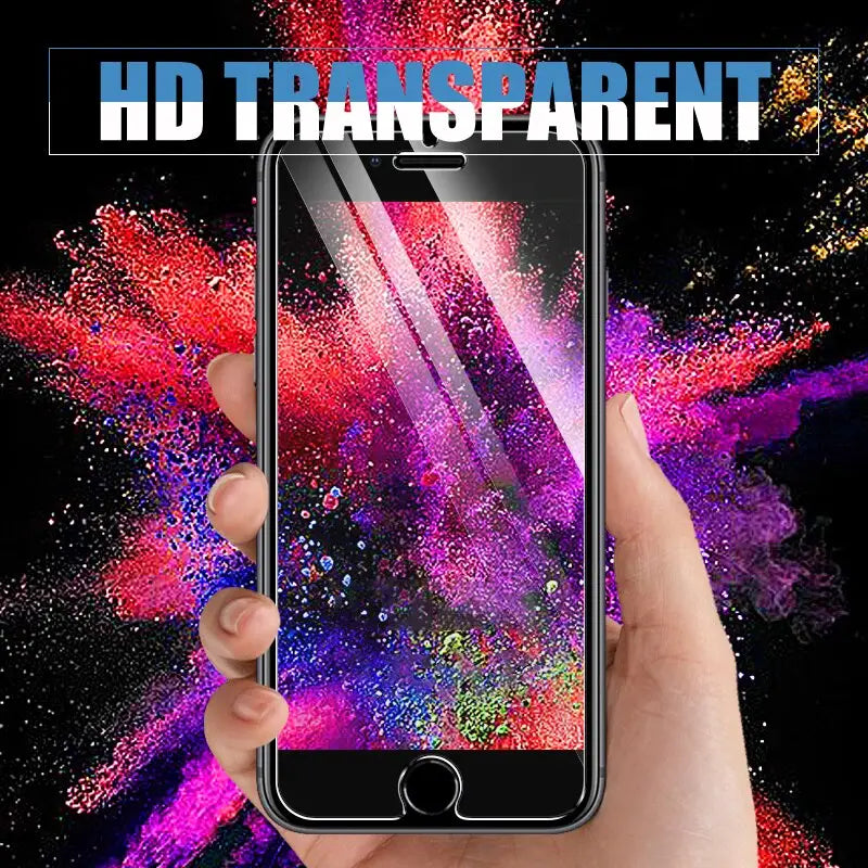 a hand holding a phone with a colorful explosion in the background