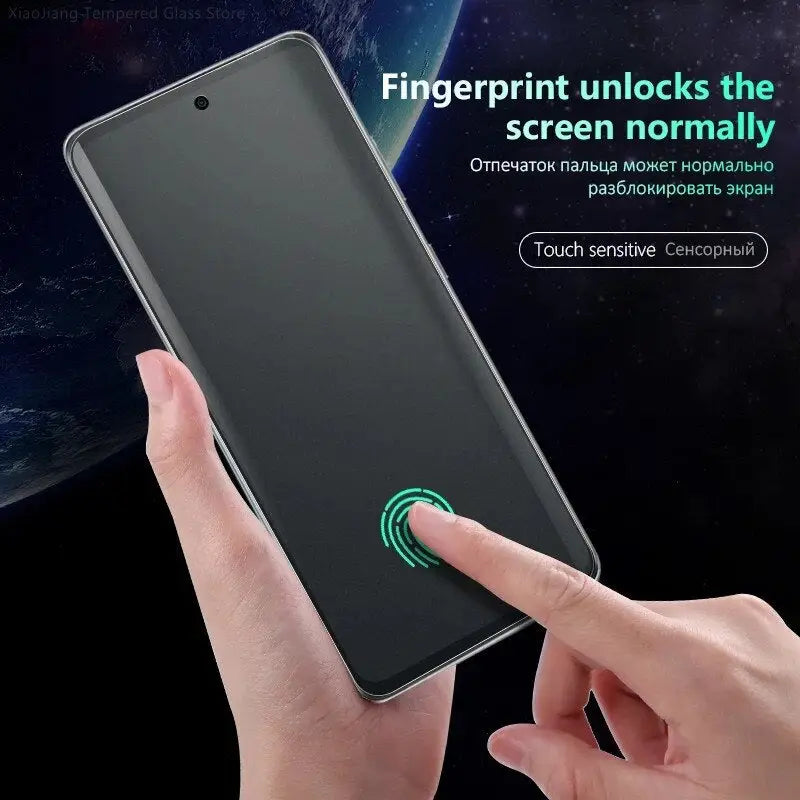 a hand holding a phone with fingerprint fingerprint