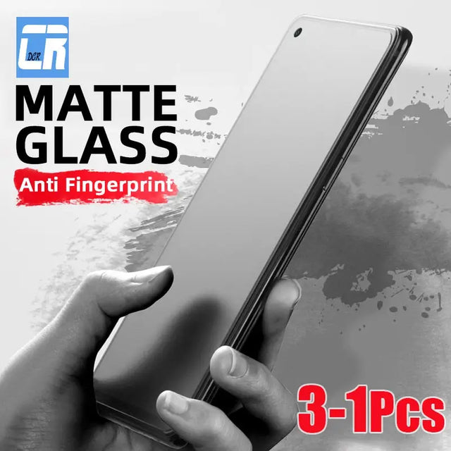 a hand holding a phone with the text mate glass anti fingerprint